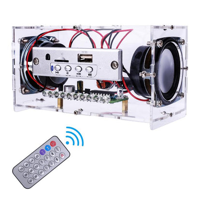 Mioyoow DIY Bluetooth-Compatible Speaker Kit with LED Flashing Light, DIY Electronics Soldering Project USB Mini Home Stereo Sound Amplifier Soldering Practice Kit for College High School Education Audio Colorful Educational