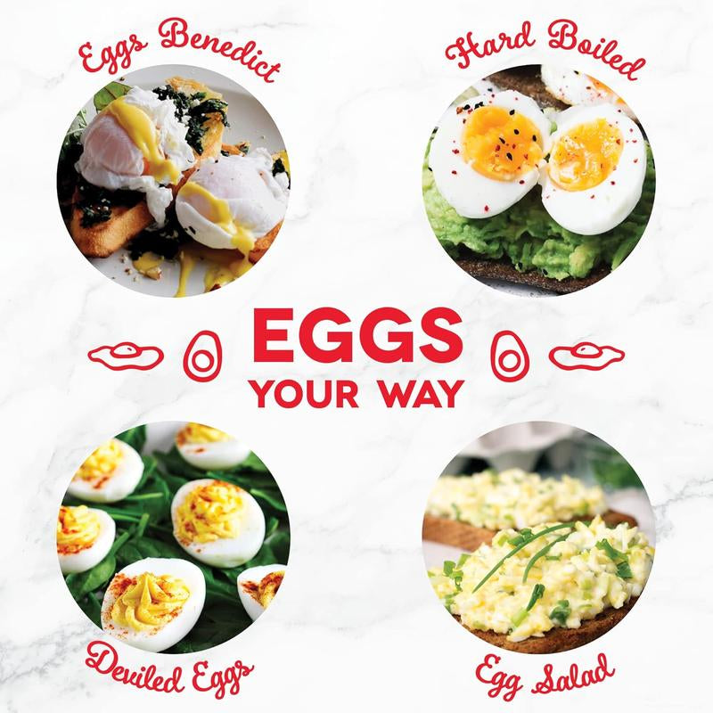 6 Egg Cooker Boiled Eggs Egg Cooker Machine, Omellete Poached Soft Boiled Electric Egg Cooker Rapid Egg Cooker: 6 Egg Capacity Electric Egg Cooker for Hard Boiled Eggs, Poached Eggs, Scrambled Eggs, or Omelets with Auto Shut off Feature