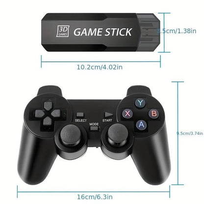 4K Wireless Game Controller for Summer, 1 Set Super Game Box plus 4K HD Output Game Console + TV Home Game Console Support PSP/N64/3D/PS1, Father'S Day Gifts