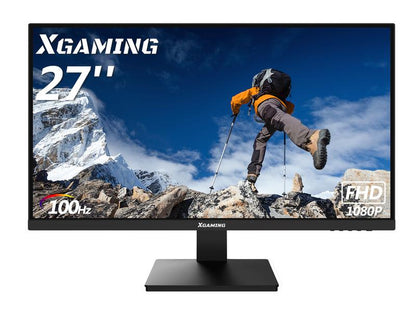 27 Inch Computer Monitor 100Hz FHD,1920 X 1080P Gaming Monitor with HDMI VGA Display Ports,3Ms Response,Dual Speakers,Freesync,100×100Mm VESA Mount,Ips Screen for Gaming Home Office