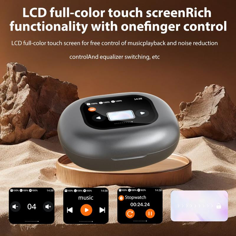 A Full-Color Touchscreen with Active ANC Noise Reduction, Adaptive Active Noise Reduction/Adjustable Equalizer/Bt 5.4 Wireless Bt Earphones Audio Charging Electronic Headset Cable