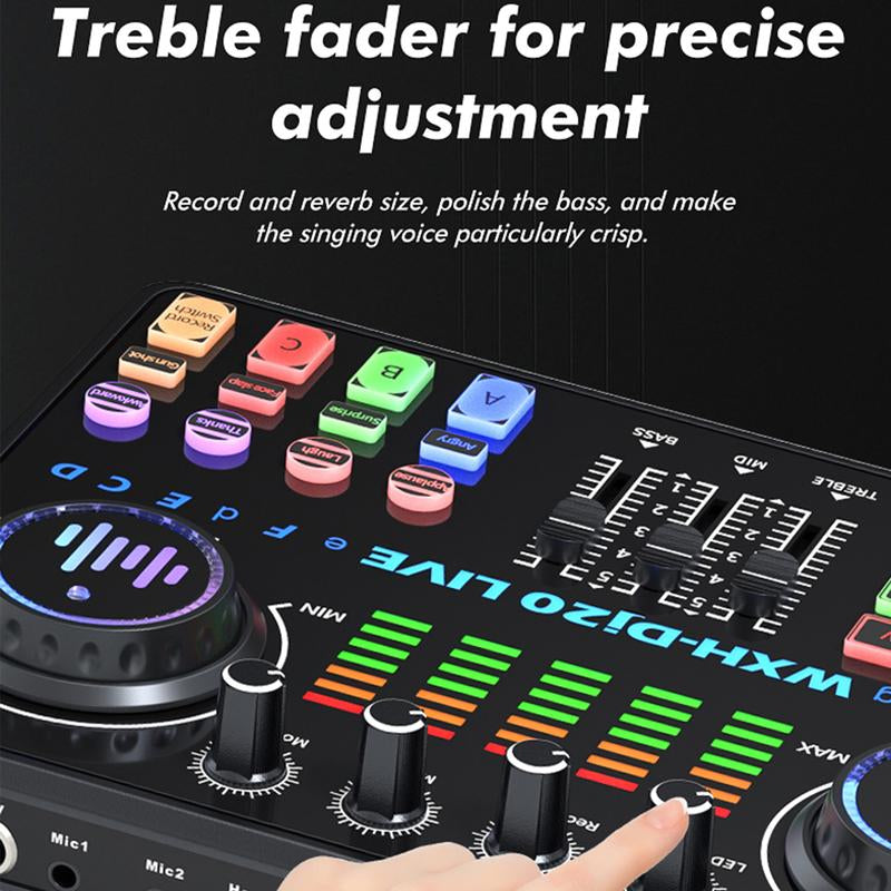 Professional Dj20 Live Sound Card for BM800 Microphone, Podcast, Recording, and Live Streaming - Your Perfect Choice for Recording, Broadcasting, and Live Streaming