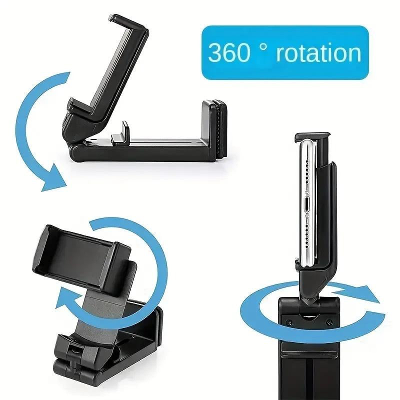 Universal 360° Rotatable Airplane Phone Holder - Portable, Adjustable, Multi-Directional Travel Stand - Handsfree Flying Experience for All Smartphones Cellphone Accessories Clip Compact Installation Mount