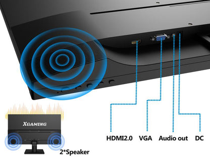 27 Inch Computer Monitor 100Hz FHD,1920 X 1080P Gaming Monitor with HDMI VGA Display Ports,3Ms Response,Dual Speakers,Freesync,100×100Mm VESA Mount,Ips Screen for Gaming Home Office