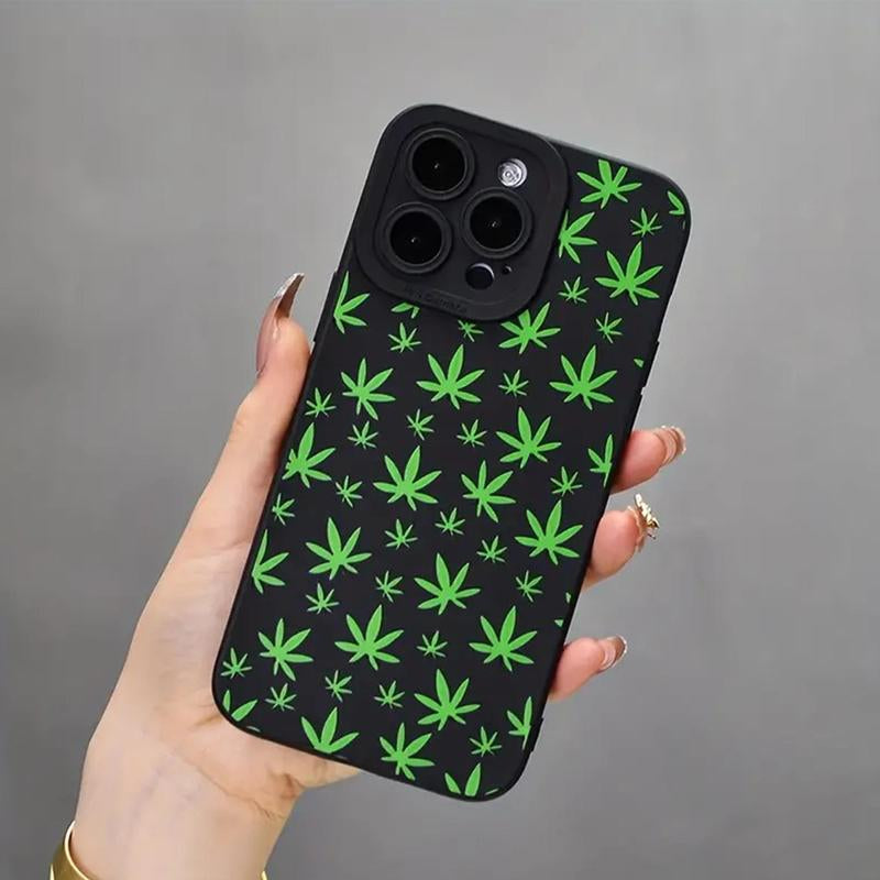 Maple Leaf Pattern Phone Case, Anti-Fall Fully Edged Mobile Phone Case, Shockproof Phone Protective Cover for Iphone XR XS Max 11 12 13 14 15 Pro Max