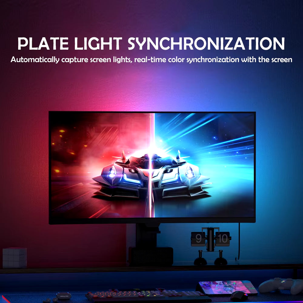 RGB Gaming Lights Strip Monitor Backlight LED Display Sync PC Atmosphere Screen APP Music Synchronization Decor Game Room Party