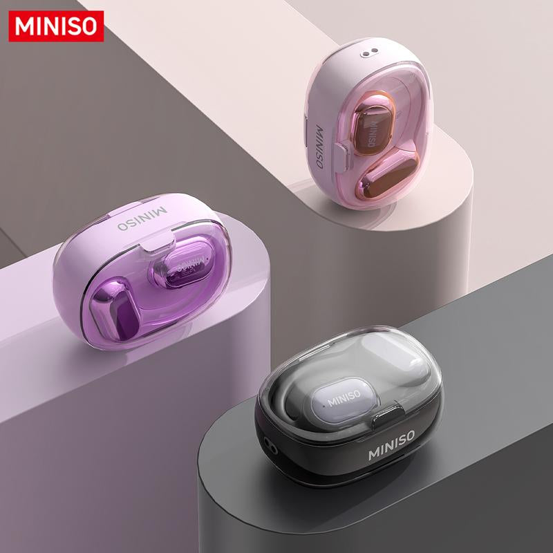 MINISO X39 Open Ear Bluetooth 5.4 Headphones, True Wireless over Ear Headsets, 40Hrs Long Battery Playtime for Music Work Earphones, Not in Ear Earbuds for Iphone Android Pink Purple Black