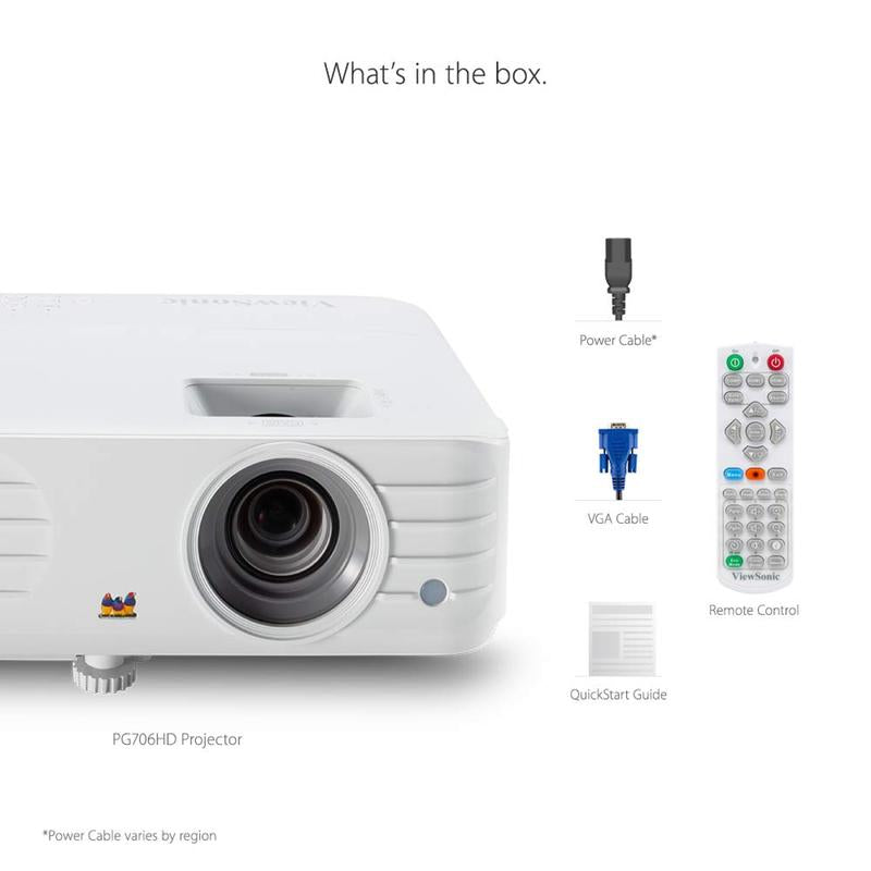 Viewsonic PG706HD: Illuminate Your Presentations with 4000 ANSI Lumens and Crystal-Clear 1080P Resolution Audio Projector Hdmi Watch Port