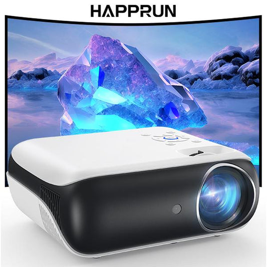 HAPPRUN H1 Full HD Projector with Bluetooth - Native 1080P, 4K Supported Audio Hdmi