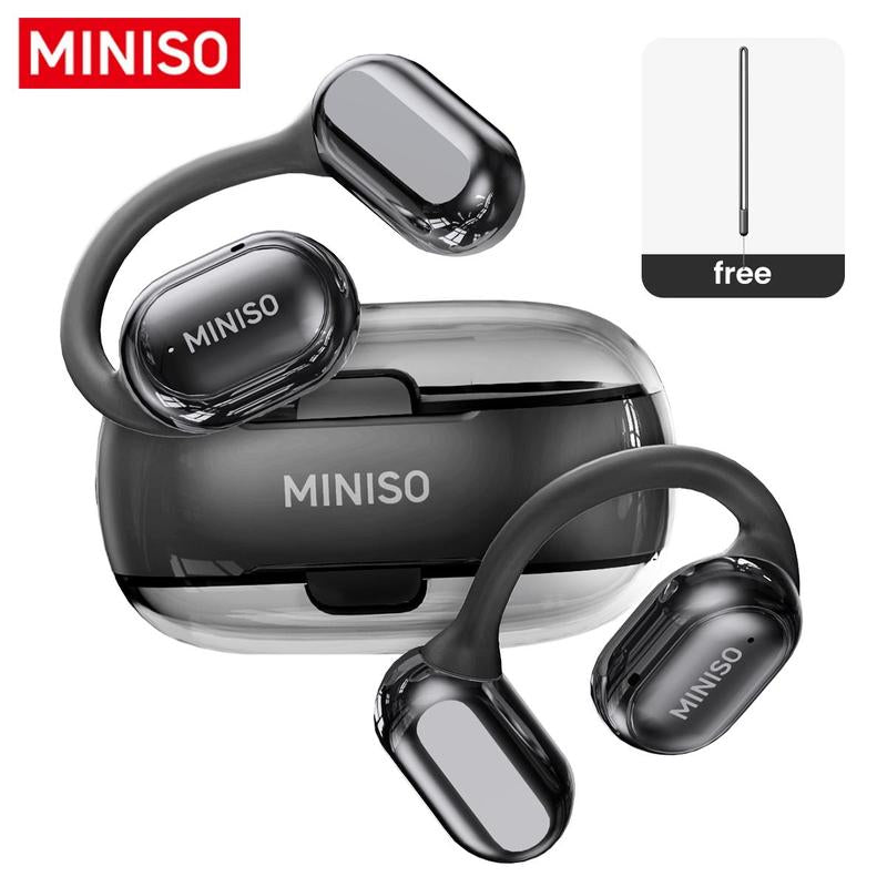 MINISO X39 Open Ear Bluetooth 5.4 Headphones, True Wireless over Ear Headsets, 40Hrs Long Battery Playtime for Music Work Earphones, Not in Ear Earbuds for Iphone Android Pink Purple Black