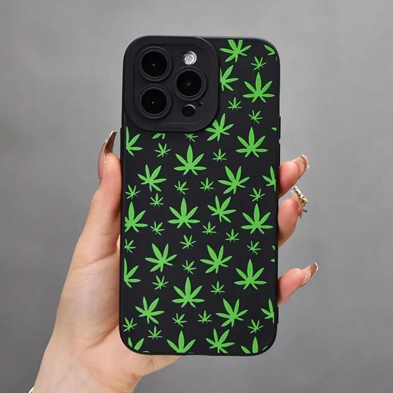 Maple Leaf Pattern Phone Case, Anti-Fall Fully Edged Mobile Phone Case, Shockproof Phone Protective Cover for Iphone XR XS Max 11 12 13 14 15 Pro Max