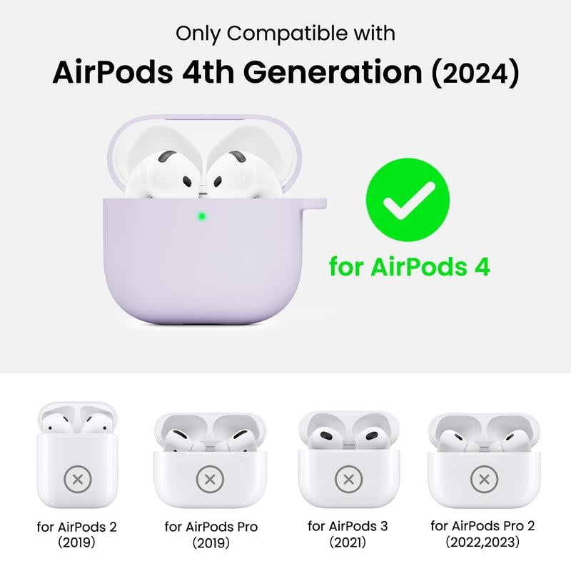 ORNARTO for Airpods 4Th Generation Case , Compatible with Airpods Case 4Th Generation (2024),Energetic Colors Protective Soft Skin Silicone Case