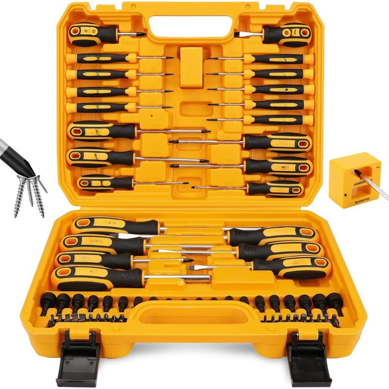 11-Counts Screwdriver Set 5 Phillips and 5 Slotted Tips Magnetic Screwdriver Set Screw Driver Work on Small Screws as Well as Large. Magnetizer Demagnetizer for Screwdriver Tips Bits and Small Tools