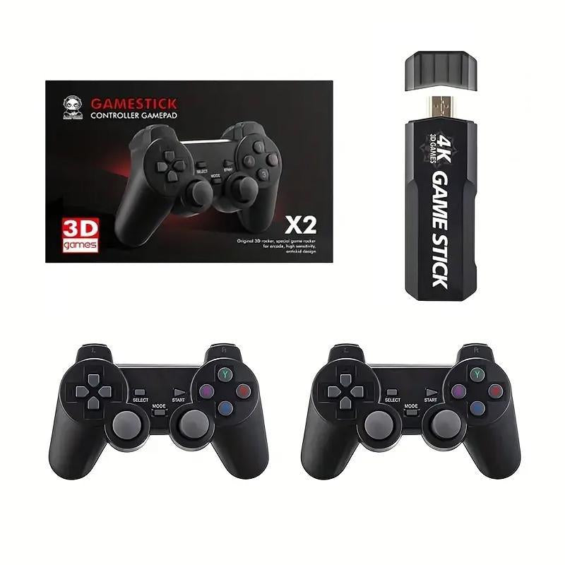 4K Wireless Game Controller for Summer, 1 Set Super Game Box plus 4K HD Output Game Console + TV Home Game Console Support PSP/N64/3D/PS1, Father'S Day Gifts