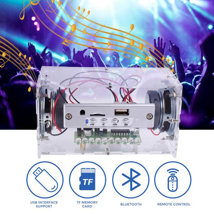 Mioyoow DIY Bluetooth-Compatible Speaker Kit with LED Flashing Light, DIY Electronics Soldering Project USB Mini Home Stereo Sound Amplifier Soldering Practice Kit for College High School Education Audio Colorful Educational