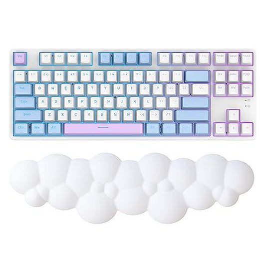 Keyboard Cloud Wrist Rest,Pu High Density Memory Foam with Non-Slip Base for Typing Pain Relief,Ergonomic Keyboard Pad with Wrist Support Light Pink Computer Pad Keyboard Padu Cloud Shaped Desktop Accessories Gaming Room