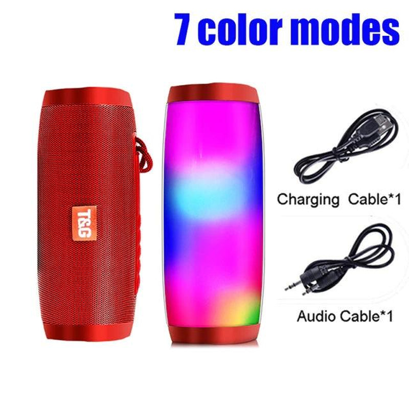 USA LED Light Bluetooth Speaker Wireless Waterproof Outdoor Stereo Bass USBTFFM