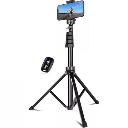 Tripod Camera Tripods, 51'' Lightweight Camera Tripod with Wireless Remote and Bag, Travel Cell Phone Tripod, Phone Tripod Stand with Phone Tripod Mount & 1/4”Screw, for Phone/Camera/Projector/Dslr/Slr