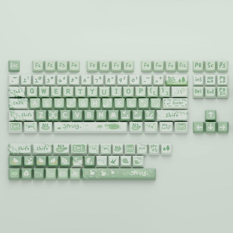 133 Key Spring Outing Theme Keycap (Without Keyboard), 1 Set Decorative PBT Keycap, Mechanical Keyboard Keycap, Non-Keyboard Keycap, Peripherals & Accessories