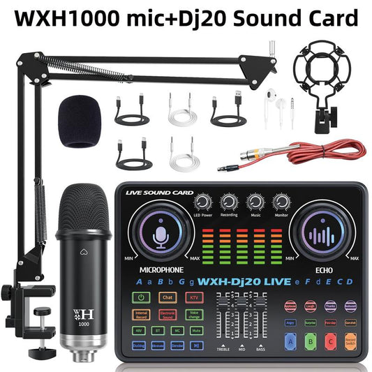 Professional Dj20 Live Sound Card for BM800 Microphone, Podcast, Recording, and Live Streaming - Your Perfect Choice for Recording, Broadcasting, and Live Streaming