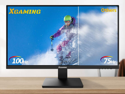 27 Inch Computer Monitor 100Hz FHD,1920 X 1080P Gaming Monitor with HDMI VGA Display Ports,3Ms Response,Dual Speakers,Freesync,100×100Mm VESA Mount,Ips Screen for Gaming Home Office