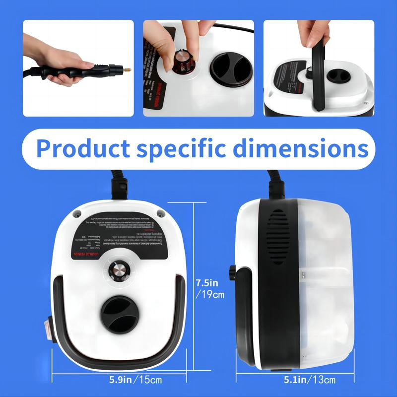 Portable Handheld Steam Cleaner, High Temperature Pressurized Steam Cleaning Machine with Brush Heads, Suitable for Kitchen Furniture Bathroom Car, Steam Cleaning Tools