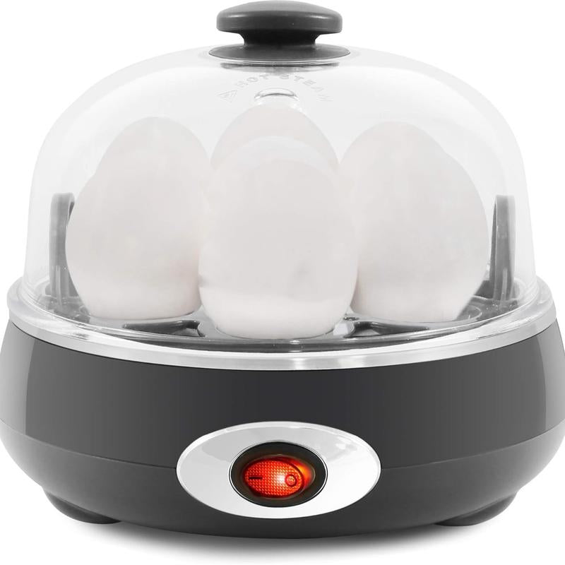 6 Egg Cooker Boiled Eggs Egg Cooker Machine, Omellete Poached Soft Boiled Electric Egg Cooker Rapid Egg Cooker: 6 Egg Capacity Electric Egg Cooker for Hard Boiled Eggs, Poached Eggs, Scrambled Eggs, or Omelets with Auto Shut off Feature